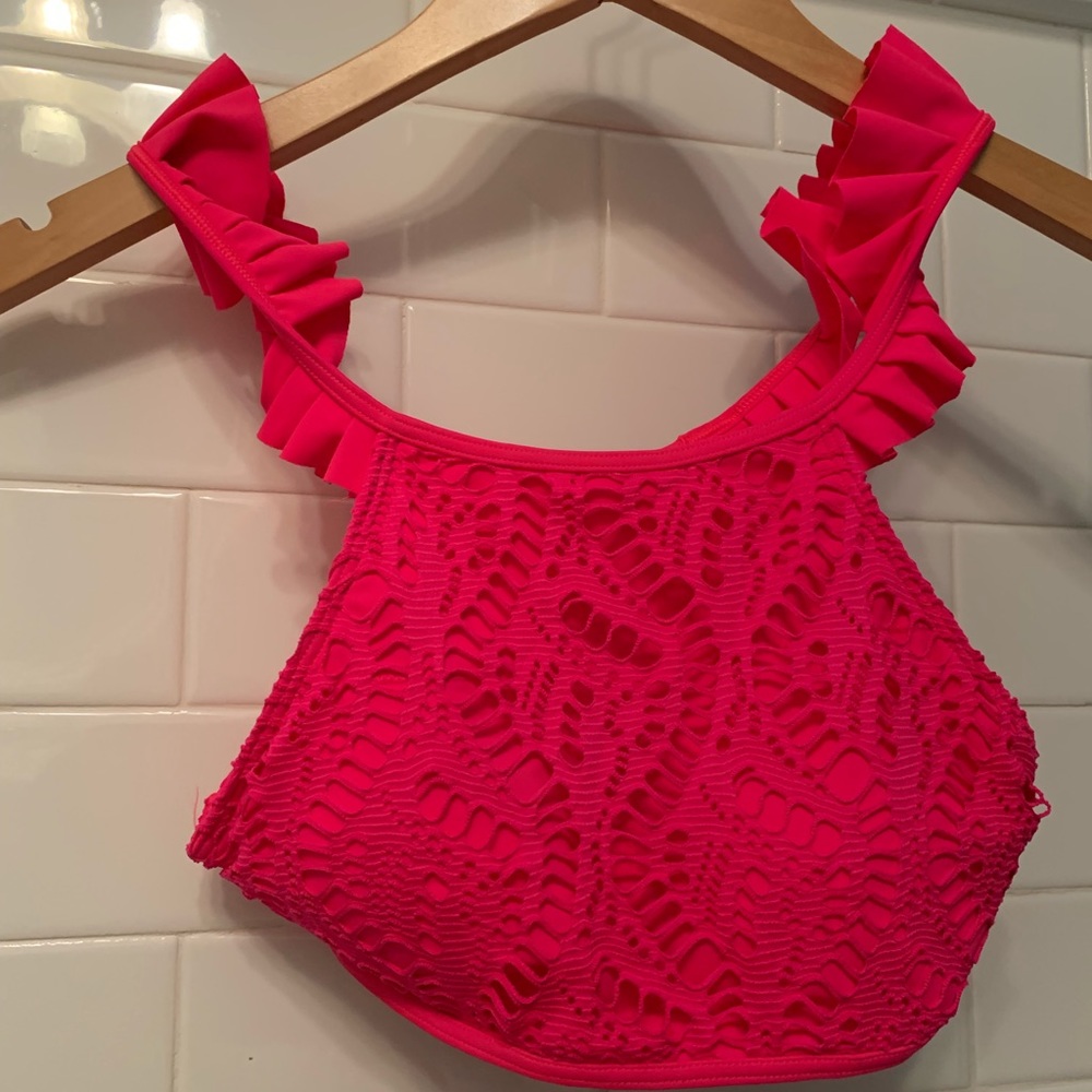 Hot pink aerie halter bikini top